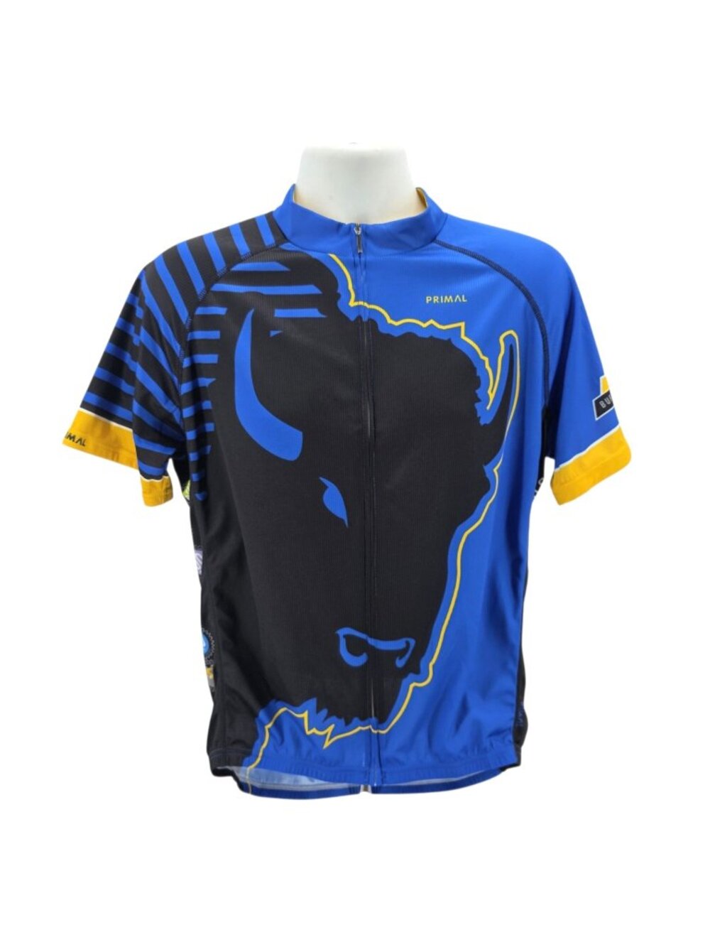 Primal Mens XL Cycling Jersey Buffalo Bicycle Classic Full Zip Cycle